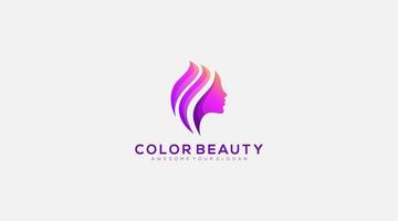 modelo de design de vetor de logotipo de beleza colorida