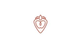 logotipo da fruta abacate. fatia de abacate cortada ao meio design vetorial vetor