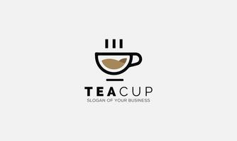 logotipo do café. conceito de logotipo de chá minimalista vetor