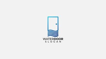 ilustração vetorial de design de logotipo de onda de porta de água vetor