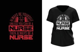 modelo de design de camiseta de enfermagem vetor