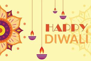 feliz dia de celebrações de diwali festival de quaresma da índia ilustração vetorial eps10 vetor