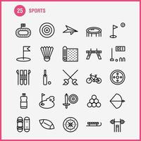 pacote de ícones de linha de esportes para designers e desenvolvedores ícones de esportes de esteira esportes ioga bilhar piscina snooker esporte vetor