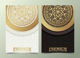 design de menu de mandala premium de luxo vetor