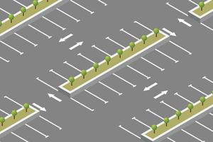 projeto isométrico de estacionamento vazio vetor