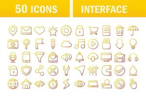 interface, digital e conjunto de ícones de tecnologia da web vetor