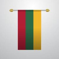 bandeira pendurada da lituânia vetor