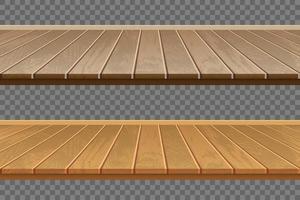 conjunto realista de piso de madeira