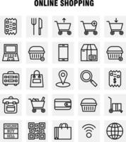 pacote de ícones de linha de compras para designers e desenvolvedores ícones de comprar venda online vender sacola de compras vetor do lado de compras