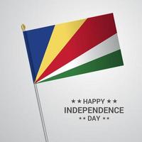 design tipográfico do dia da independência de seychelles com vetor de bandeira