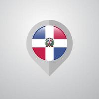 ponteiro de navegação de mapa com vetor de design de bandeira da república dominicana