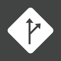 ícone de glifo de sinal de desvio invertido vetor