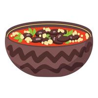 vetor de desenhos animados de ícone de sopa de feijão. comida mexicana