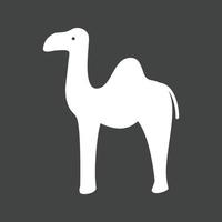 ícone invertido de glifo de camelo vetor