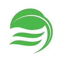 ícone de folha verde, estilo simples vetor