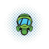 ícone de máscara de gás, estilo de quadrinhos vetor