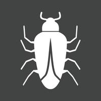 bug ii glifo ícone invertido vetor