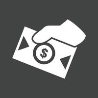ícone invertido de glifo de compartilhamento de dinheiro vetor
