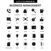 conjunto de ícones vetoriais de glifo de gerenciamento de negócios vetor