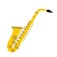 ícone plano de saxofone vetor