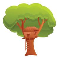 ícone da casa na árvore da natureza, estilo cartoon vetor