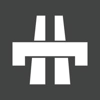 ícone invertido de glifo de ponte vetor