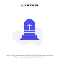 nossa celebração de serviços christian cross páscoa ícone de glifo sólido modelo de cartão web vetor