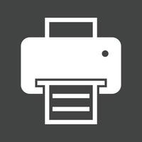 ícone invertido do glifo da impressora vetor