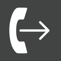 ícone invertido de glifo de chamada de saída vetor