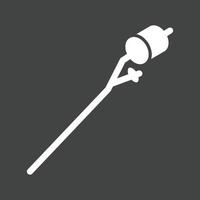 ícone invertido de glifo de marshmallow assado vetor