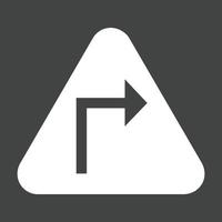 ícone invertido de glifo de curva acentuada à direita vetor