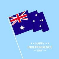 design tipográfico do dia da independência da austrália com vetor de bandeira
