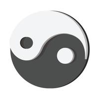 ying yang ícone dos desenhos animados vetor