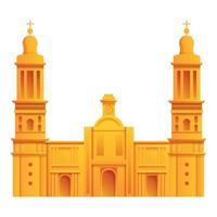 ícone da catedral mexicana, estilo cartoon vetor