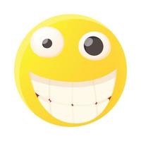 emoticon sorridente com ícone de dentes brancos vetor