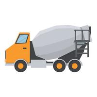 novo vetor de desenhos animados de ícone de caminhão de cimento. betoneira