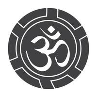 ícone plano do símbolo do hinduísmo aum ou om para aplicativos ou sites vetor