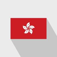 vetor de design de longa sombra da bandeira de Hong Kong