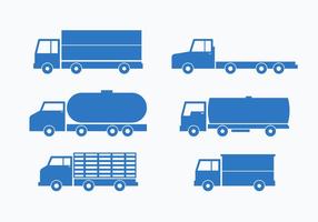 Azul Camion Vector Set Colecção