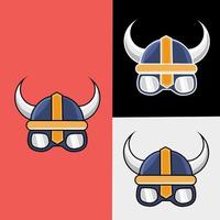 vetor de ilustração de chapéu viking com óculos perfeito para impressão, vestuário, etc.