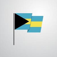 vetor de design de bandeira de ondulação das bahamas