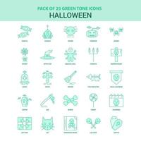 25 ícones verdes de halloween vetor