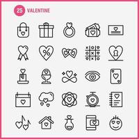 pacote de ícones de linha dos namorados para designers e desenvolvedores ícones de balão amor romântico dia dos namorados amor presente coração dia dos namorados vetor