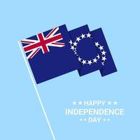 design tipográfico do dia da independência das ilhas cook com vetor de bandeira