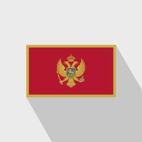 vetor de design de longa sombra de bandeira de montenegro