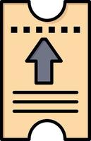 modelo de banner de ícone de vetor de ícone de cor plana de seta de hotel de passagem de bilhete