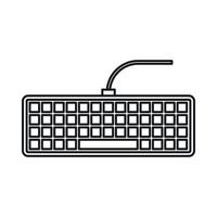 ícone de teclado de computador preto, estilo de estrutura de tópicos vetor