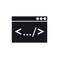ícone da janela de código, estilo simples vetor