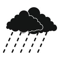 ícone de tempestade de chuva em nuvem, estilo preto simples vetor