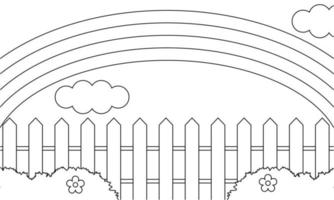 arco-íris bonito página para colorir livro para colorir. ilustração dos desenhos animados. vetor